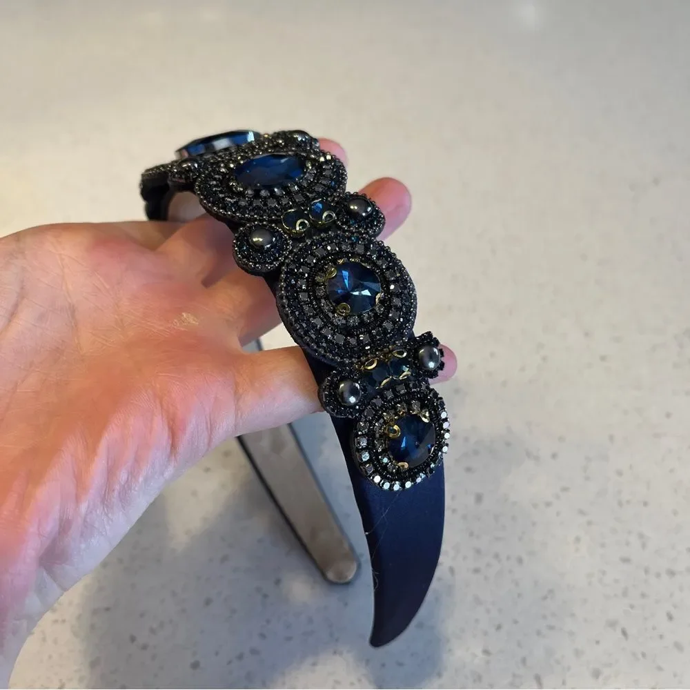 Gorgeous navy blue rhinestones Headband‎